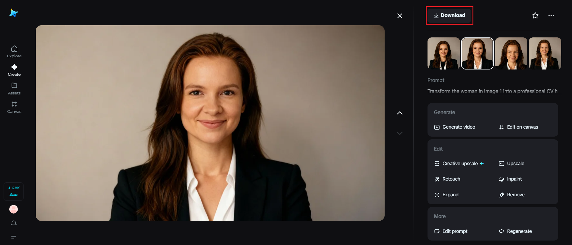 Professional photo for resume
