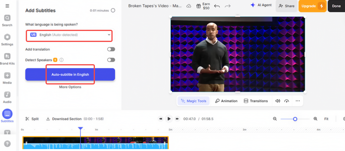 Add subtitles