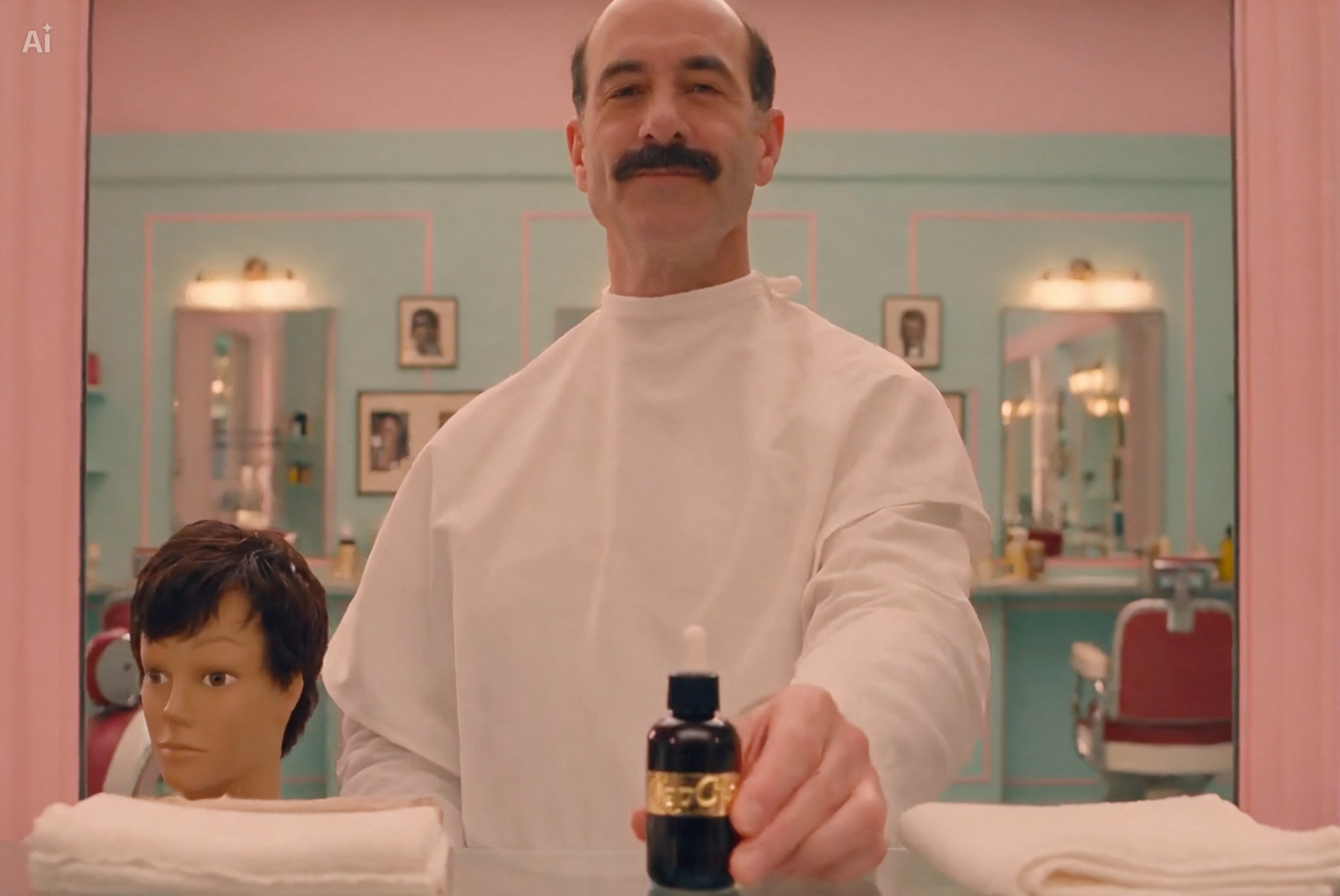 Seedance poster: Story-driven advertising - pastel barbershop pursuit