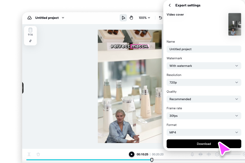 Export or publish the video