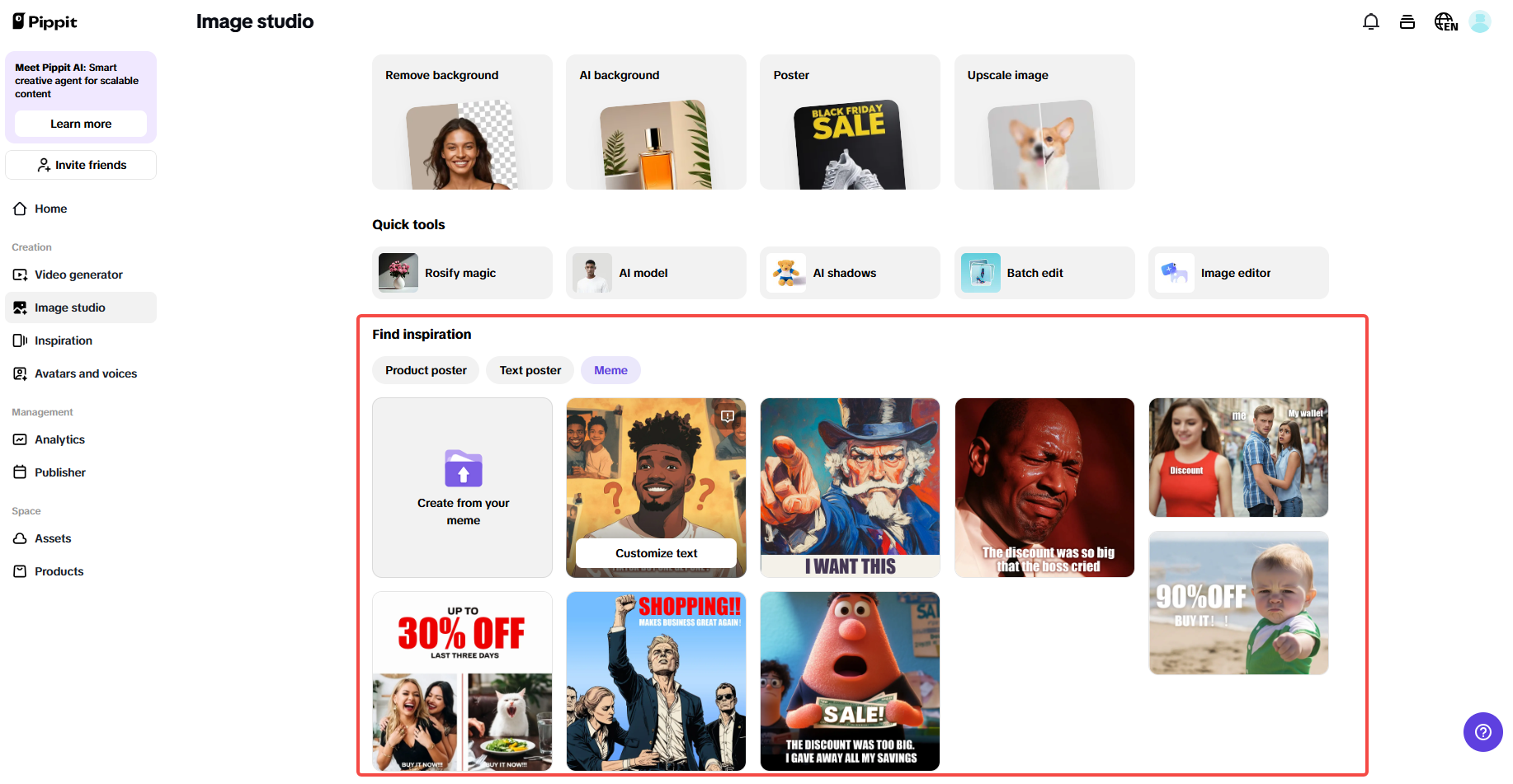 Pippit reaction meme templates