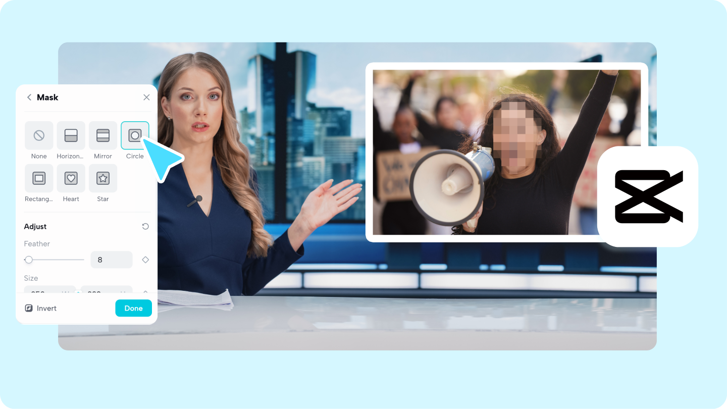sfoca la faccia nel video