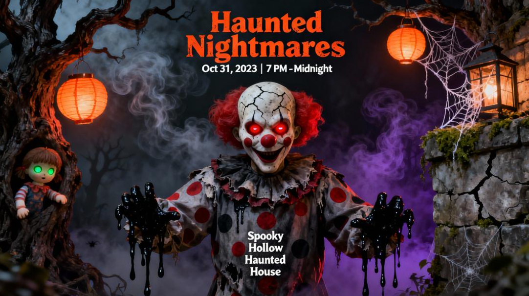 Póster del personaje espeluznante