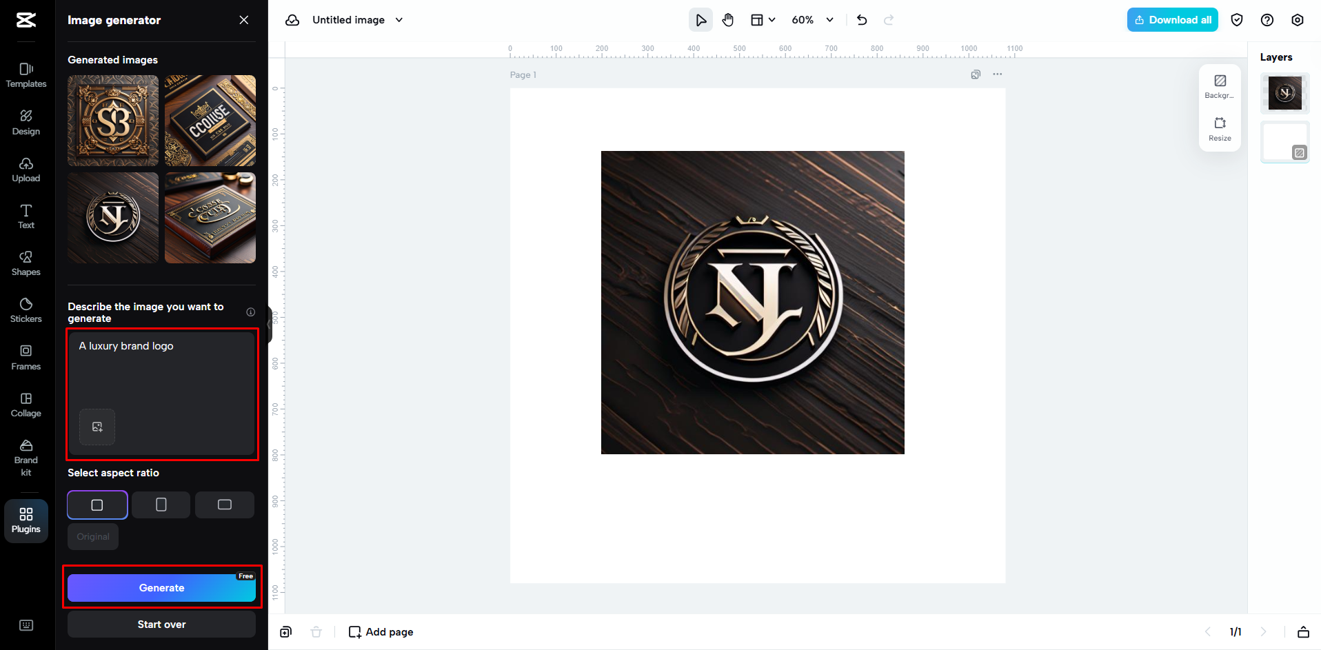 Pagko-convert ng teksto sa isang brand logo sa CapCut Web