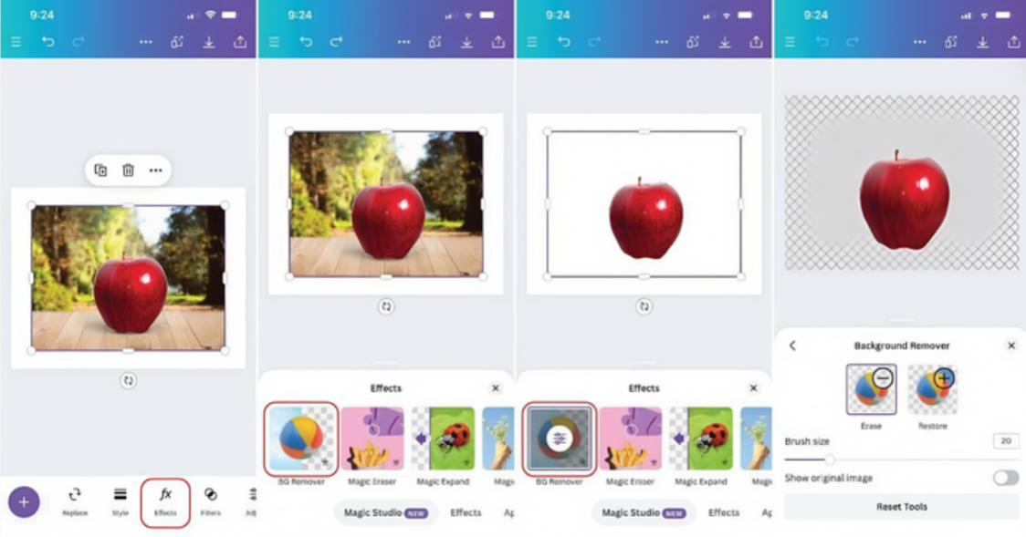 Remove background from an image in Canva on Mobile