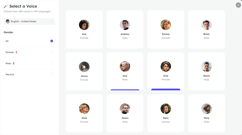 EaseUS VoiceOver interface