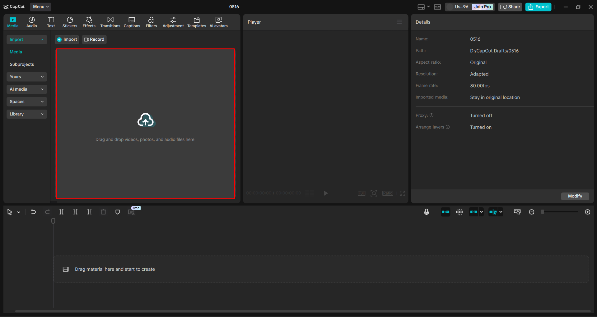 Pag-import ng video sa CapCut desktop video editor