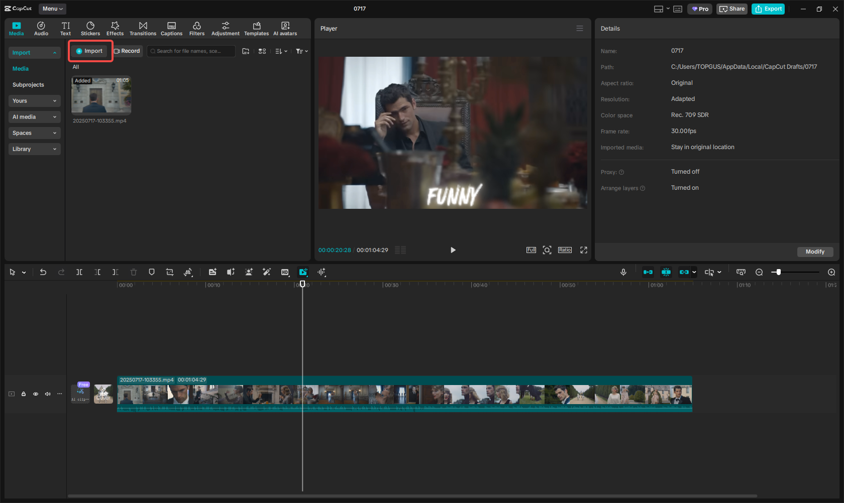 Import files to CapCut