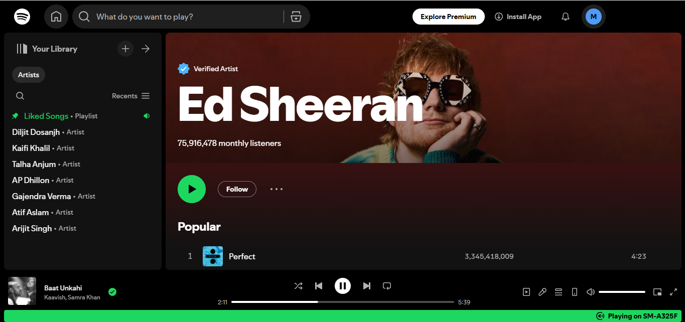 Ed Sheeran - der meistgestreamte Künstler aller Zeiten auf allen Plattformen