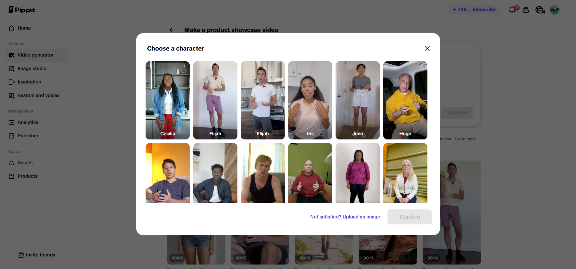 Elige el producto que sostiene el avatar