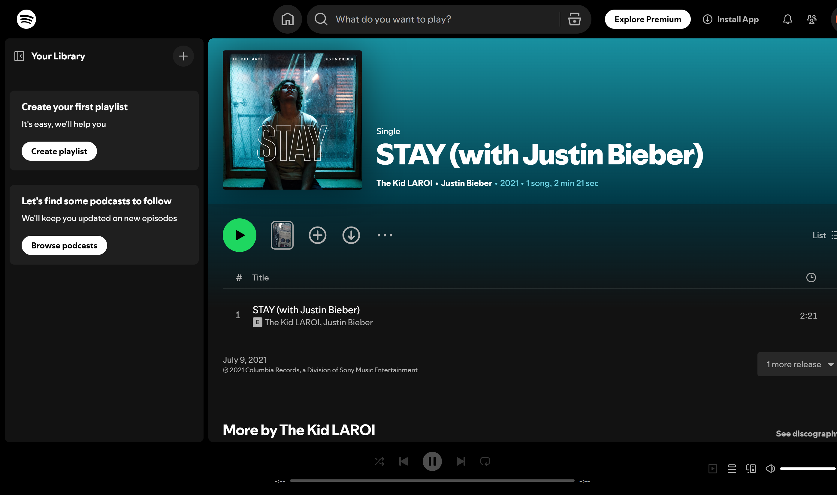 Top 100 songs streamed on Spotify: STAY (with Justin Bieber)