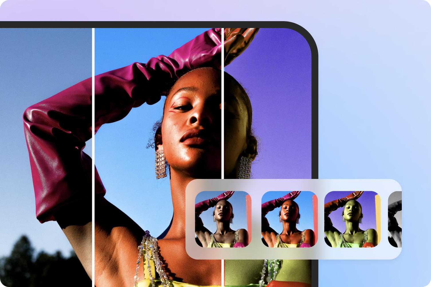 Template library for inspiration in the online photo editor