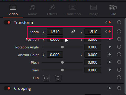 Ajoutez l'image clé de fin et ajustez le zoom