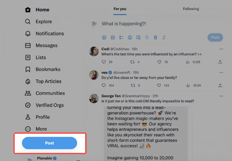 Create the tweet