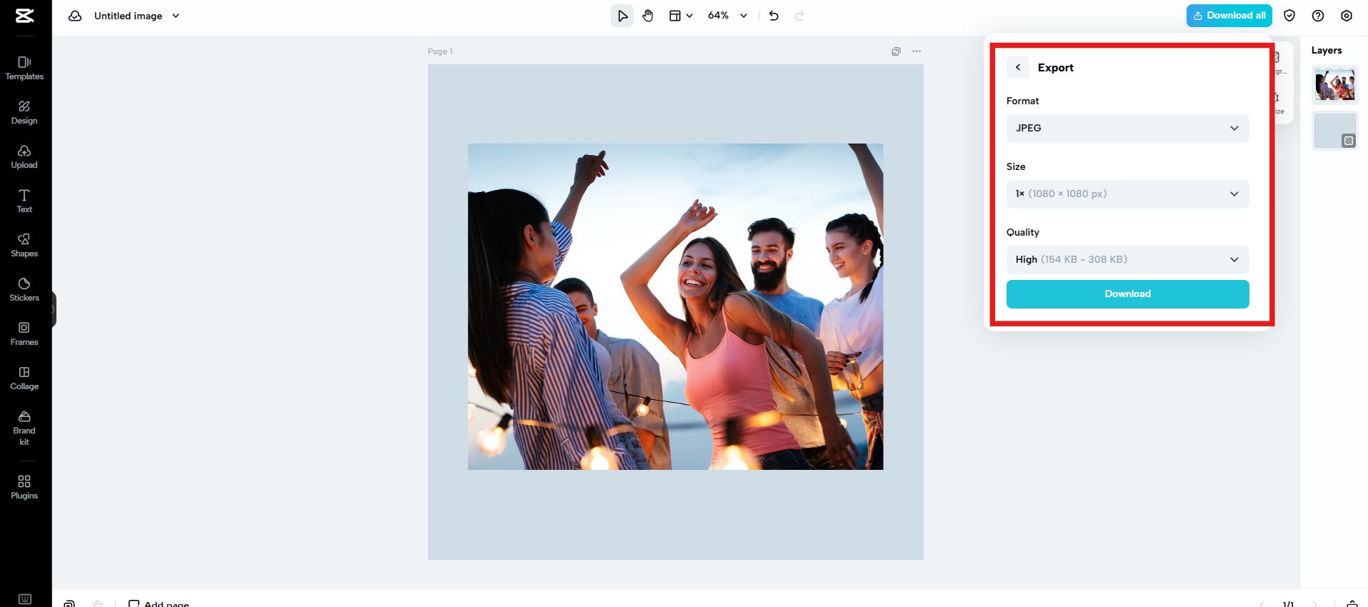 Export and share