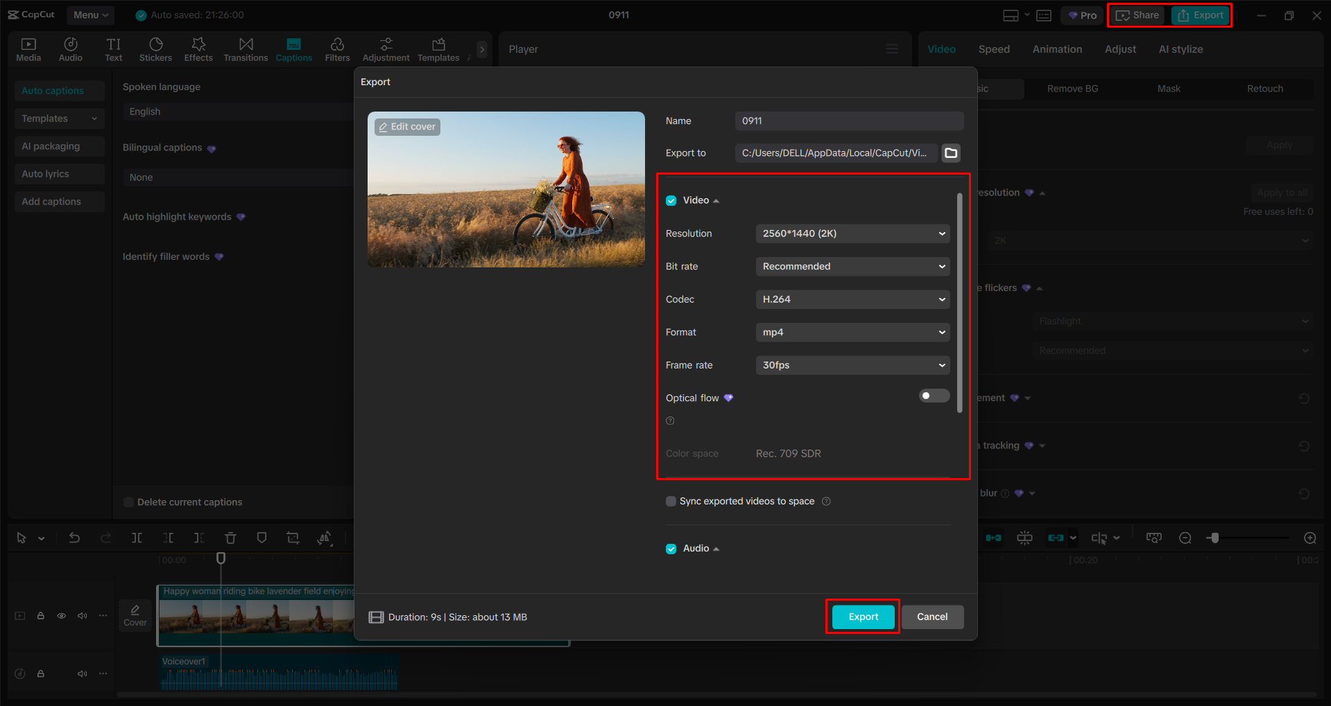 Mengekspor video dari editor video desktop CapCut