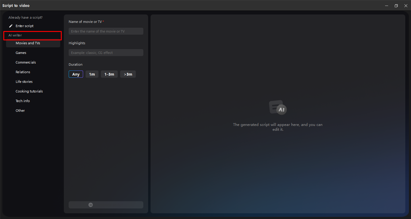 Assessing the AI writer tool in the CapCut desktop video editor