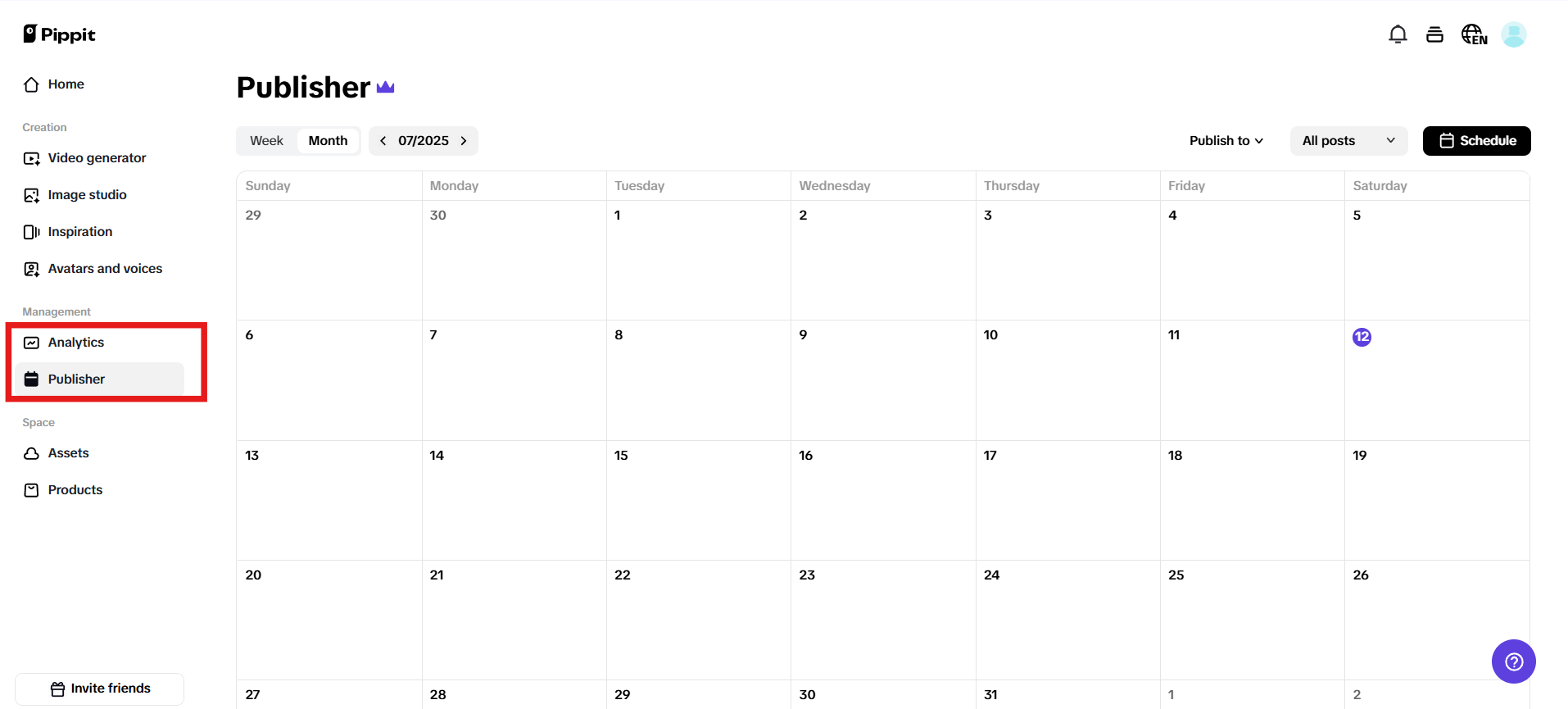 Analytics and publisher dashborad