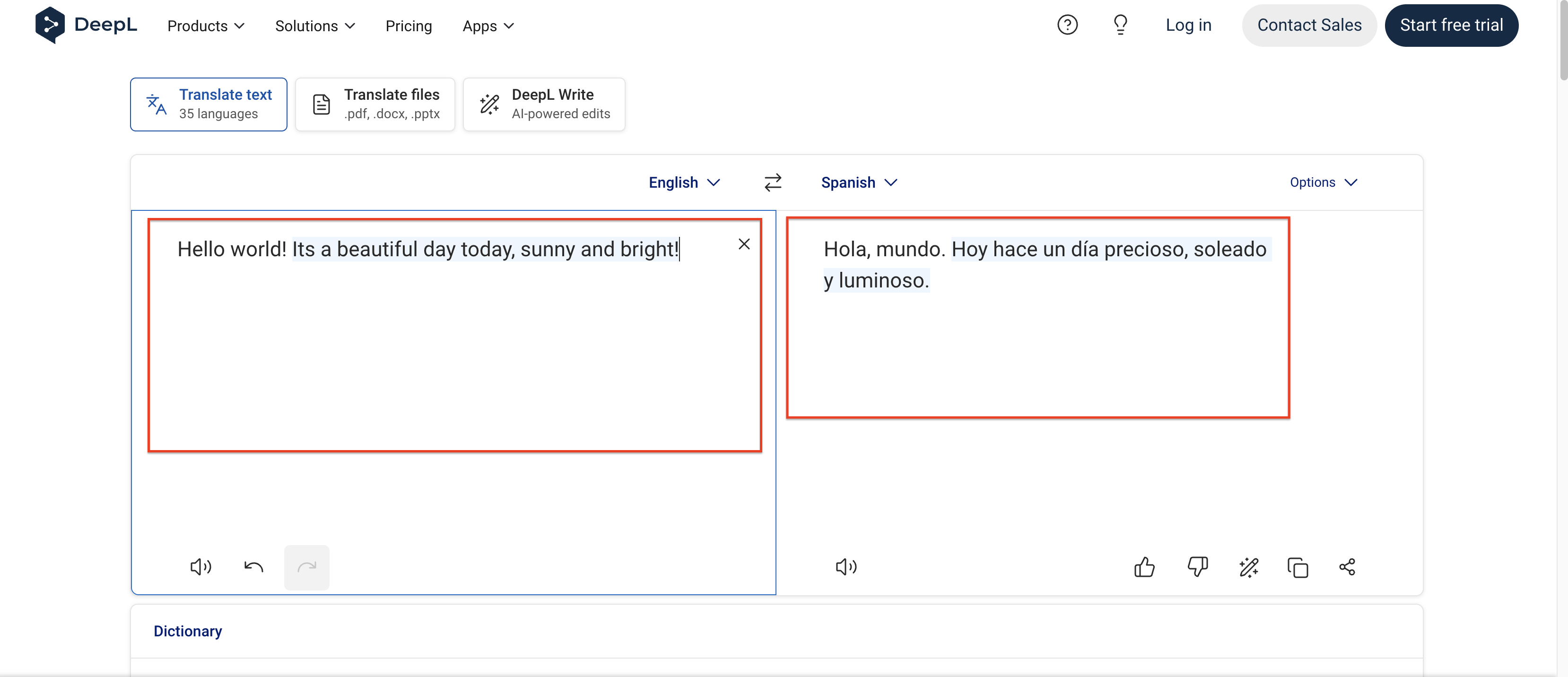 Paste text for translation