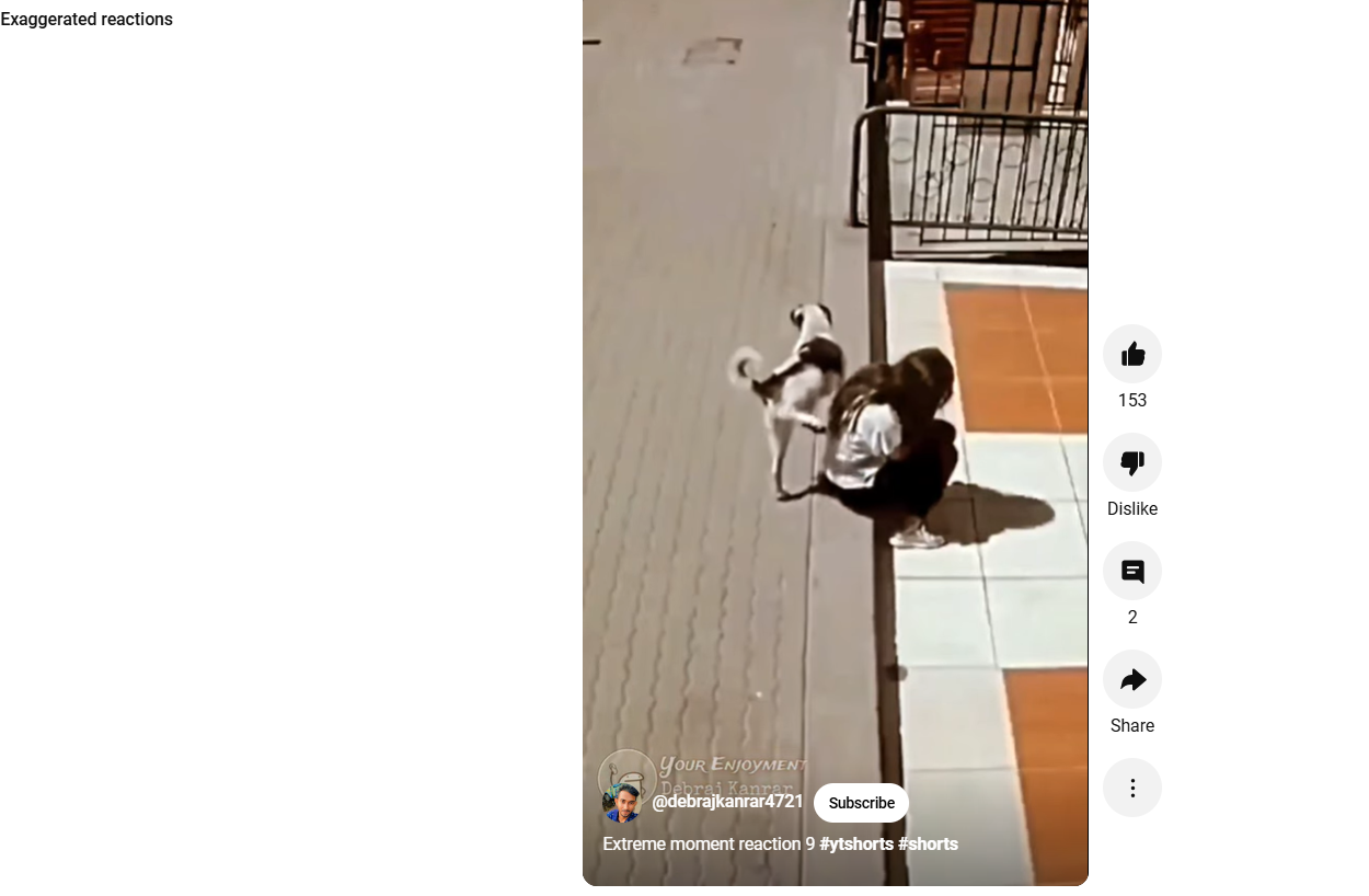 Short YouTube drôle de réactions exagérées