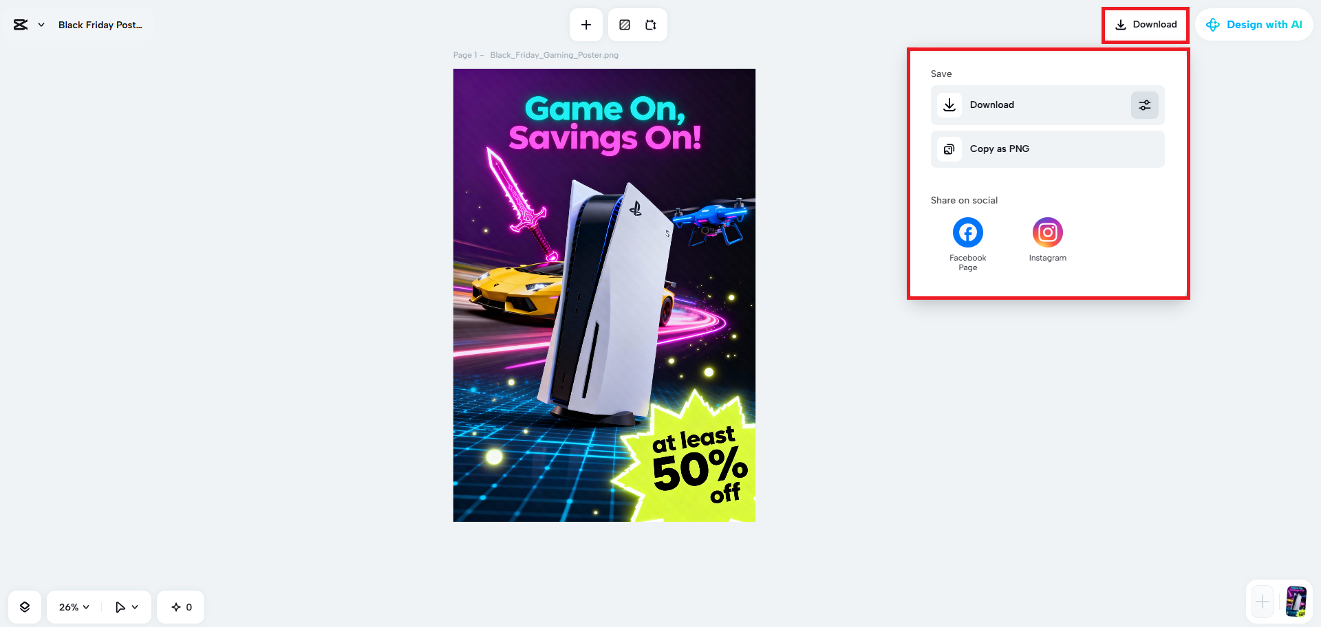 Export your image ad design