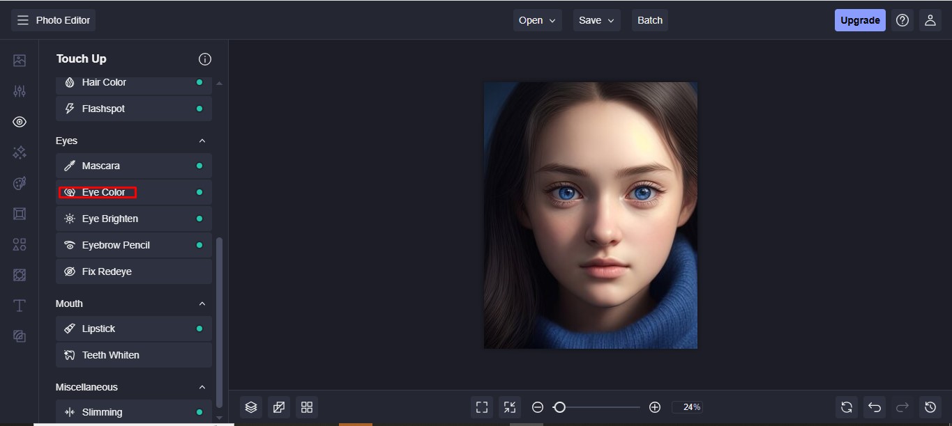 Touchup - editor de fotos de olhos online grátis