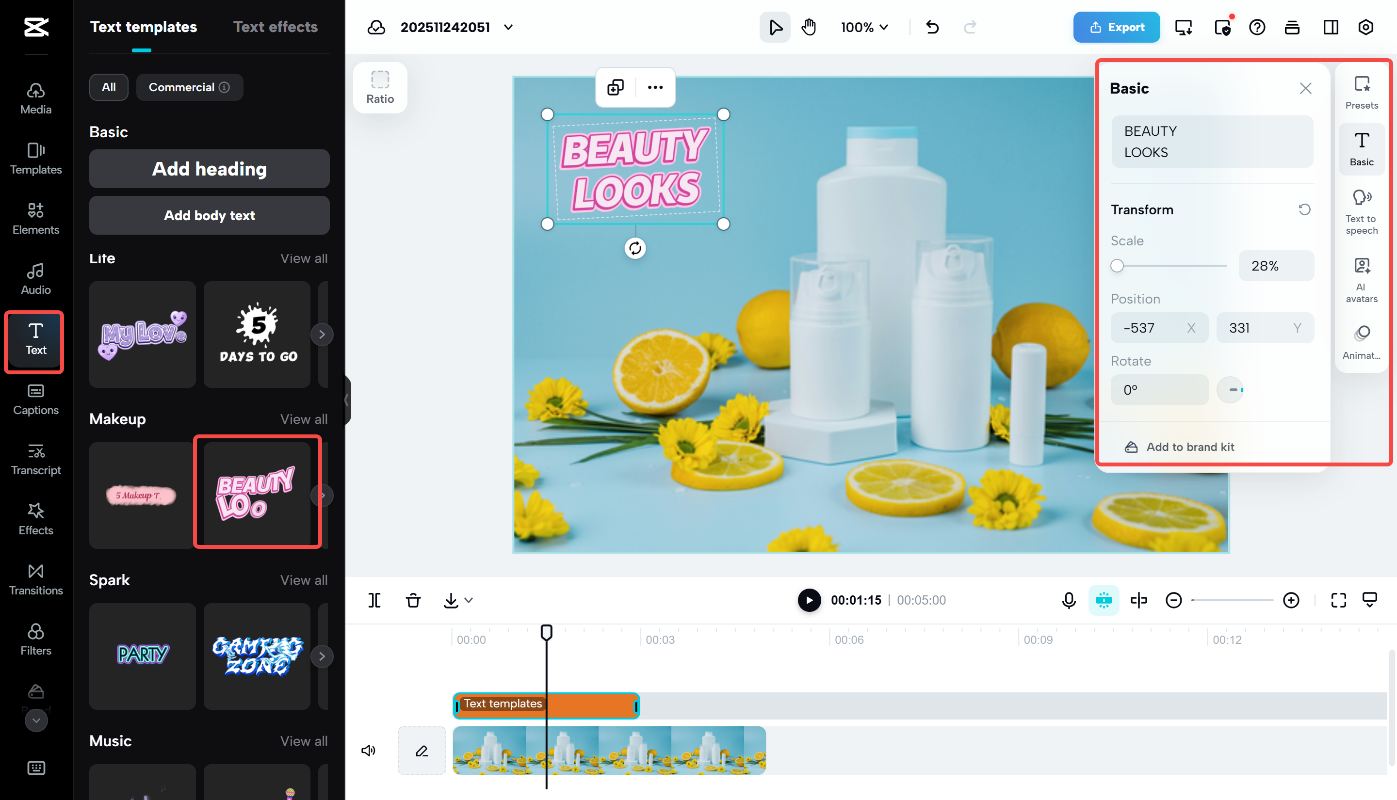 CapCut product interface screenshot