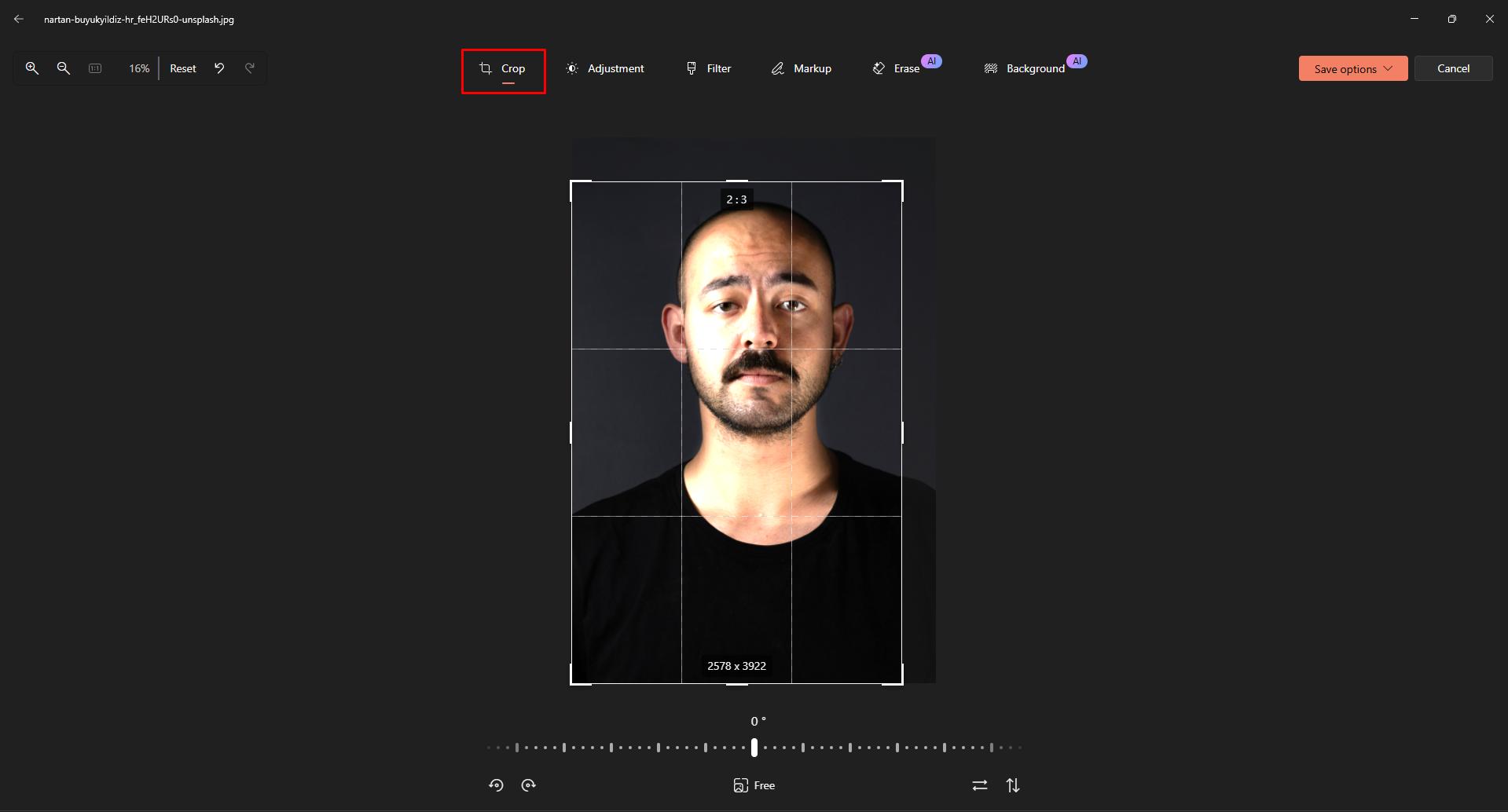 Accessing the Microsoft photo editor