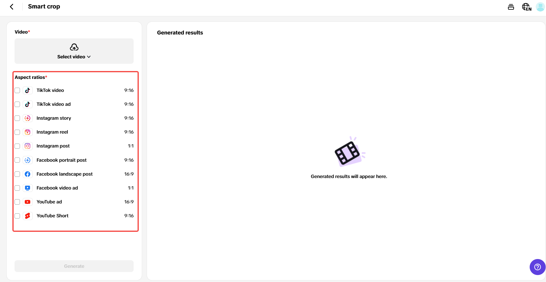 Flexible aspect ratio
