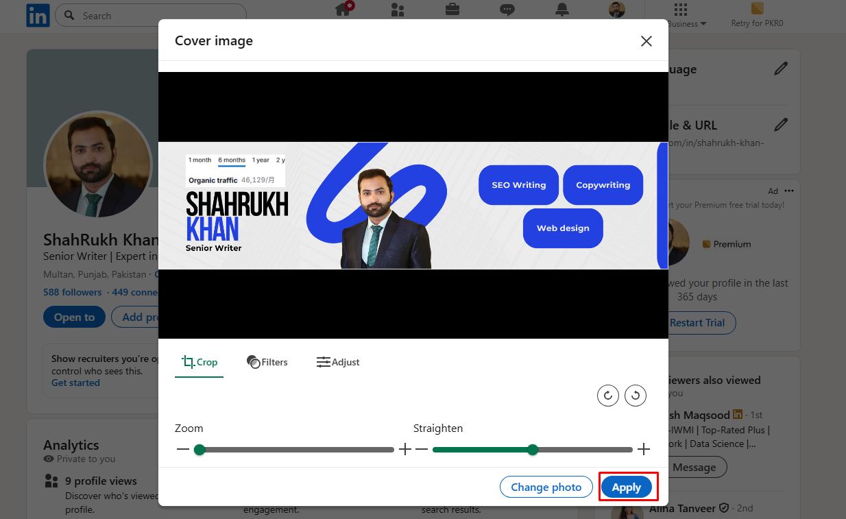 Edit and apply the cover image