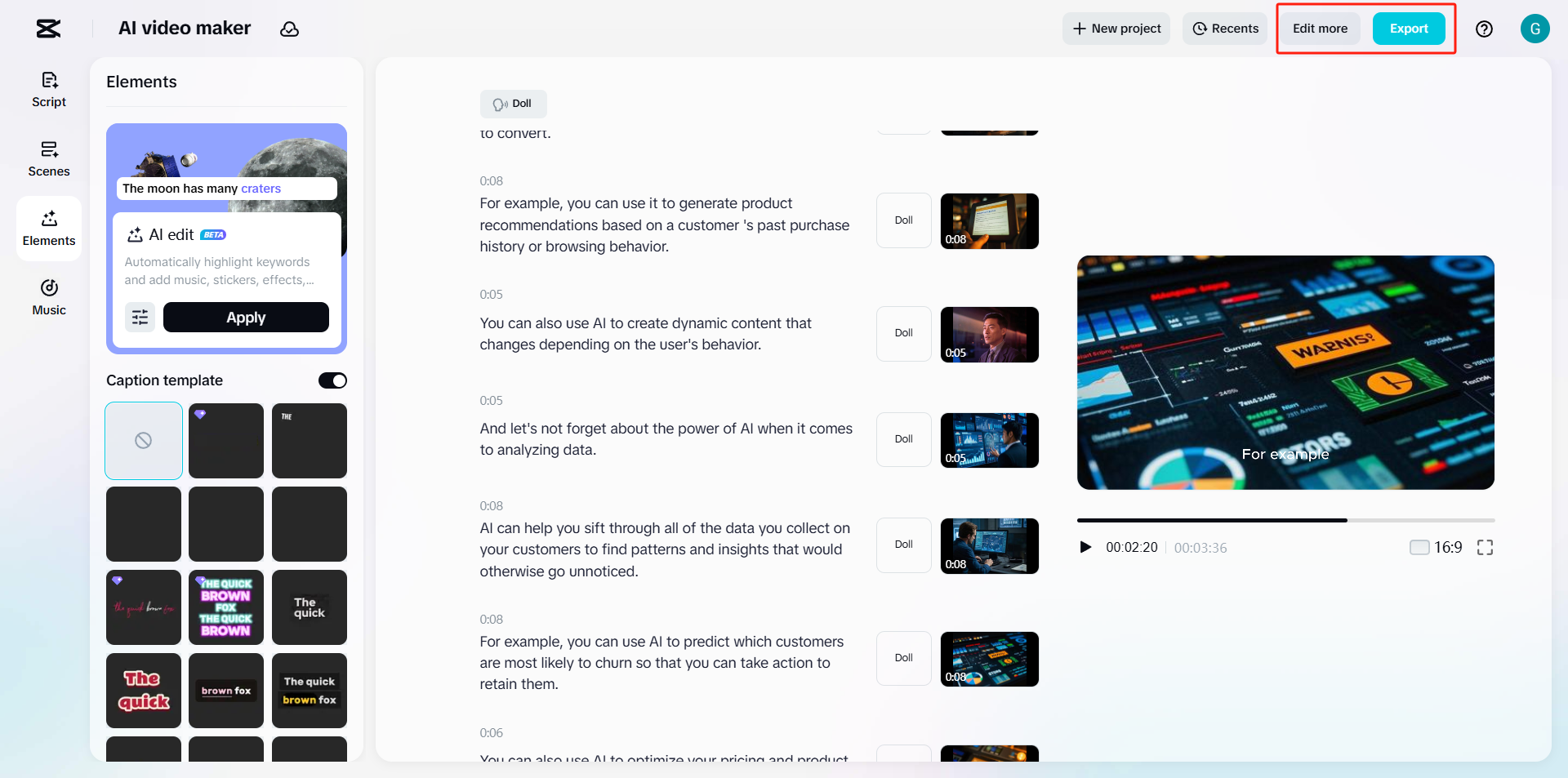 Generate relevant AI media