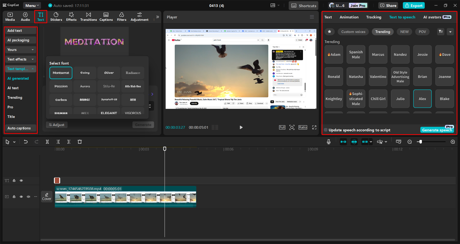 Hinzufügen von benutzerdefinierten Schriftarten zu Bildschirmaufnahmen mit dem CapCut Desktop-Video-Editor