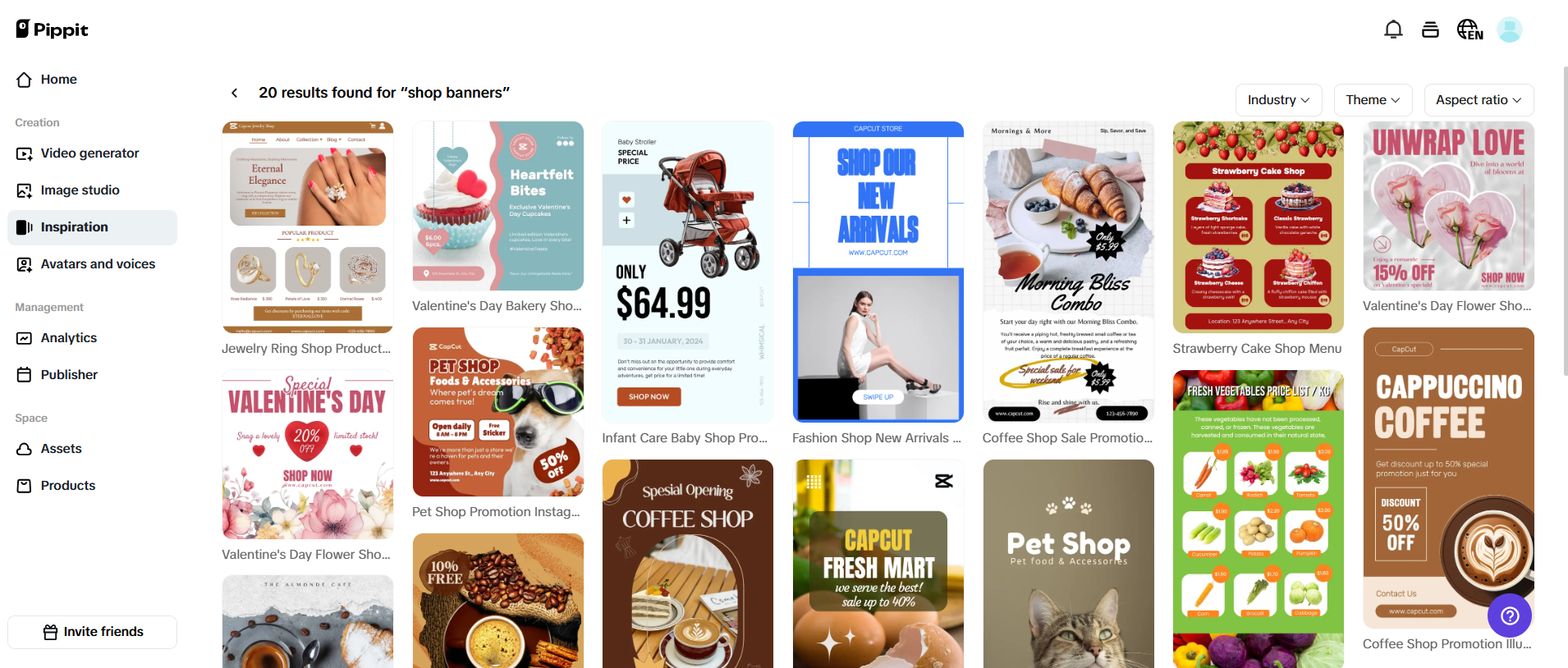 Varias plantillas de banners para tiendas