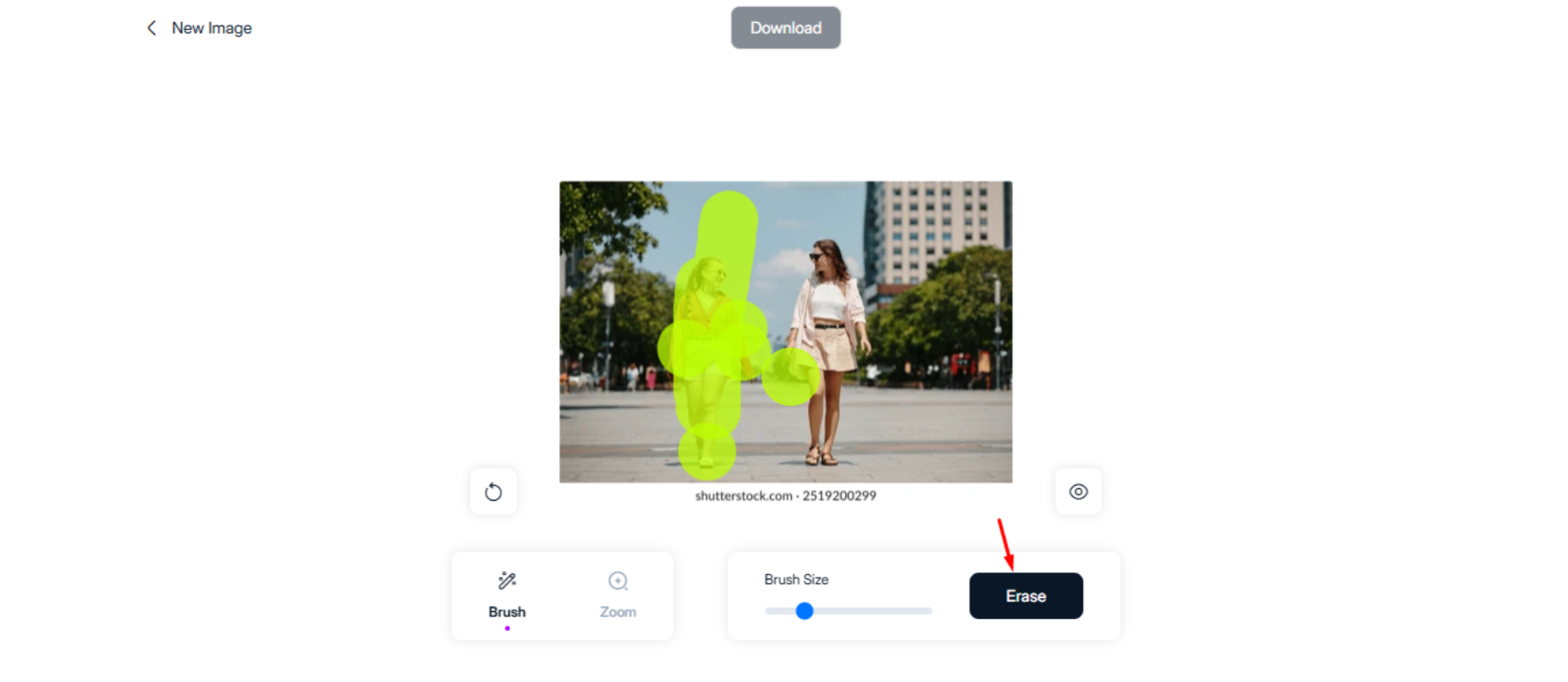 Interface de Magic Studio - une application avancée de gomme photo gratuite