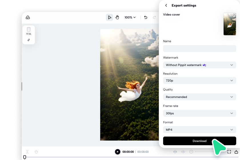 Edit video and finally export