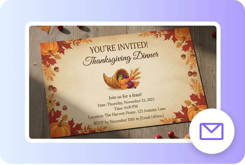 Thanksgiving dinner invitation