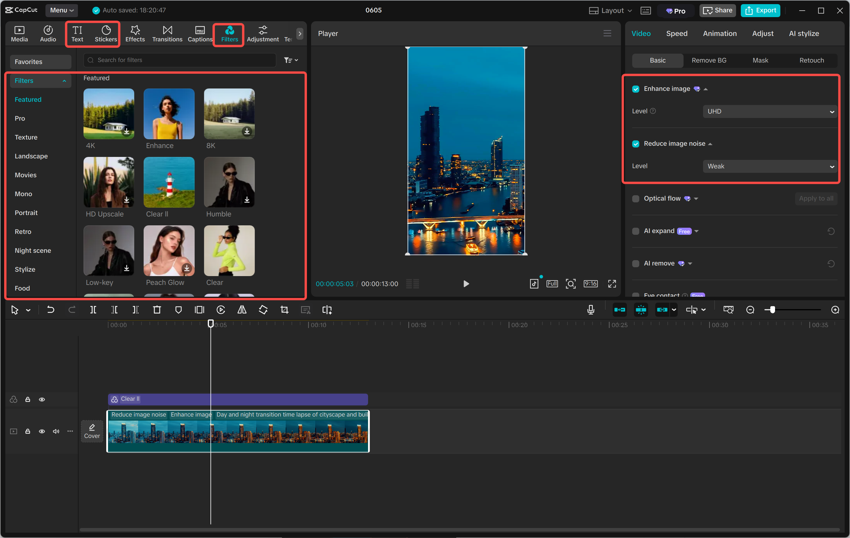 Mengedit gambar menggunakan AI dalam CapCut editor video desktop
