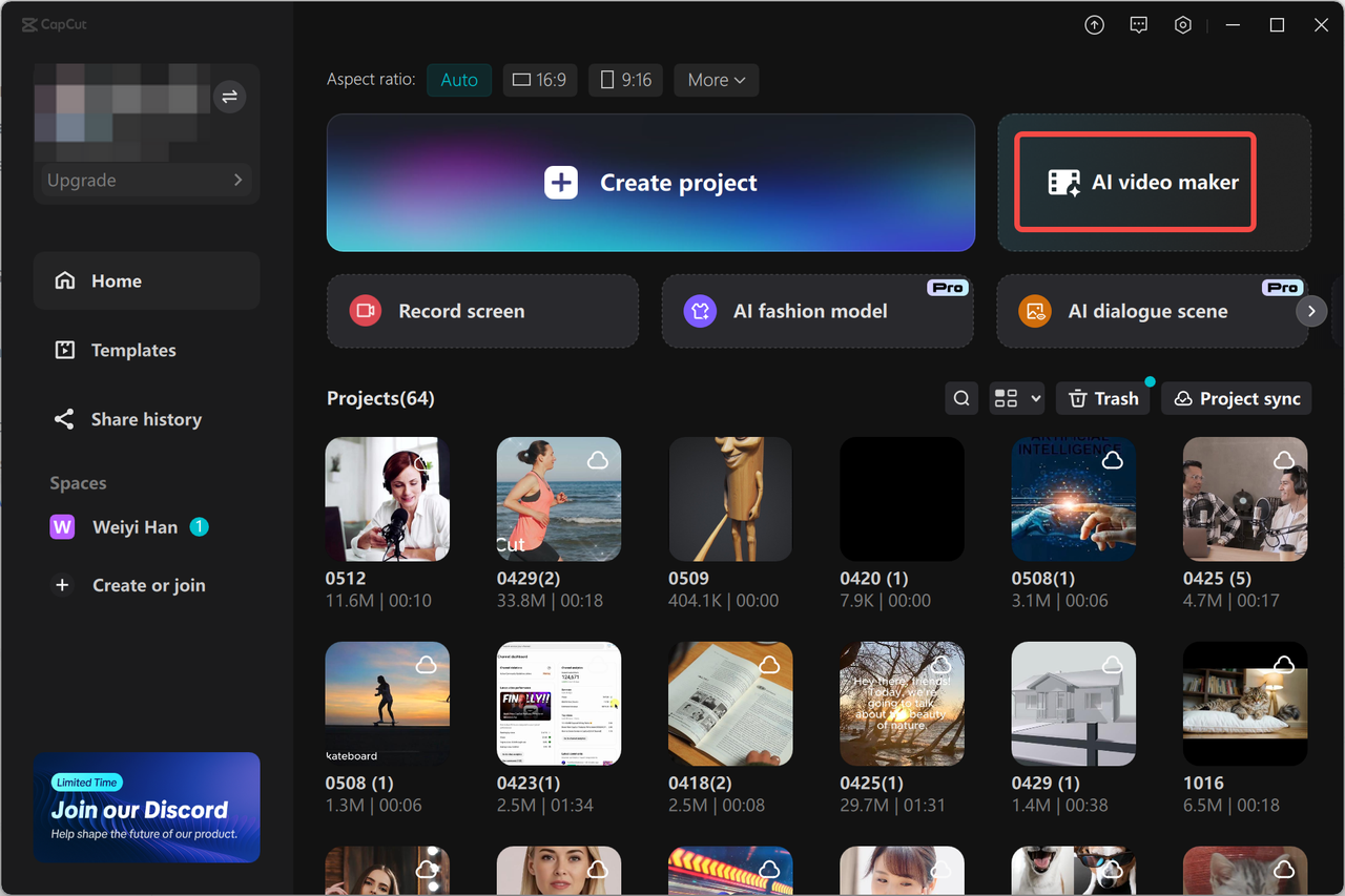 Acceder al creador de CapCut videos de IA
