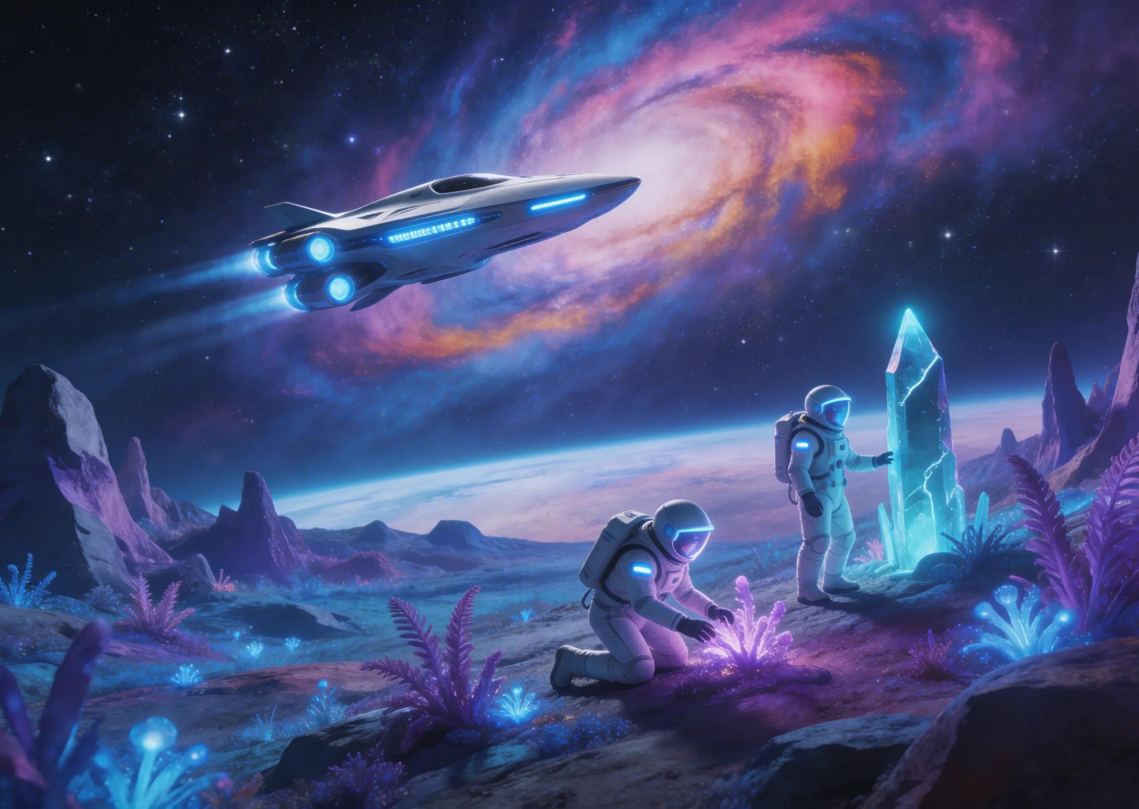 Generate a sci-fi story video in space