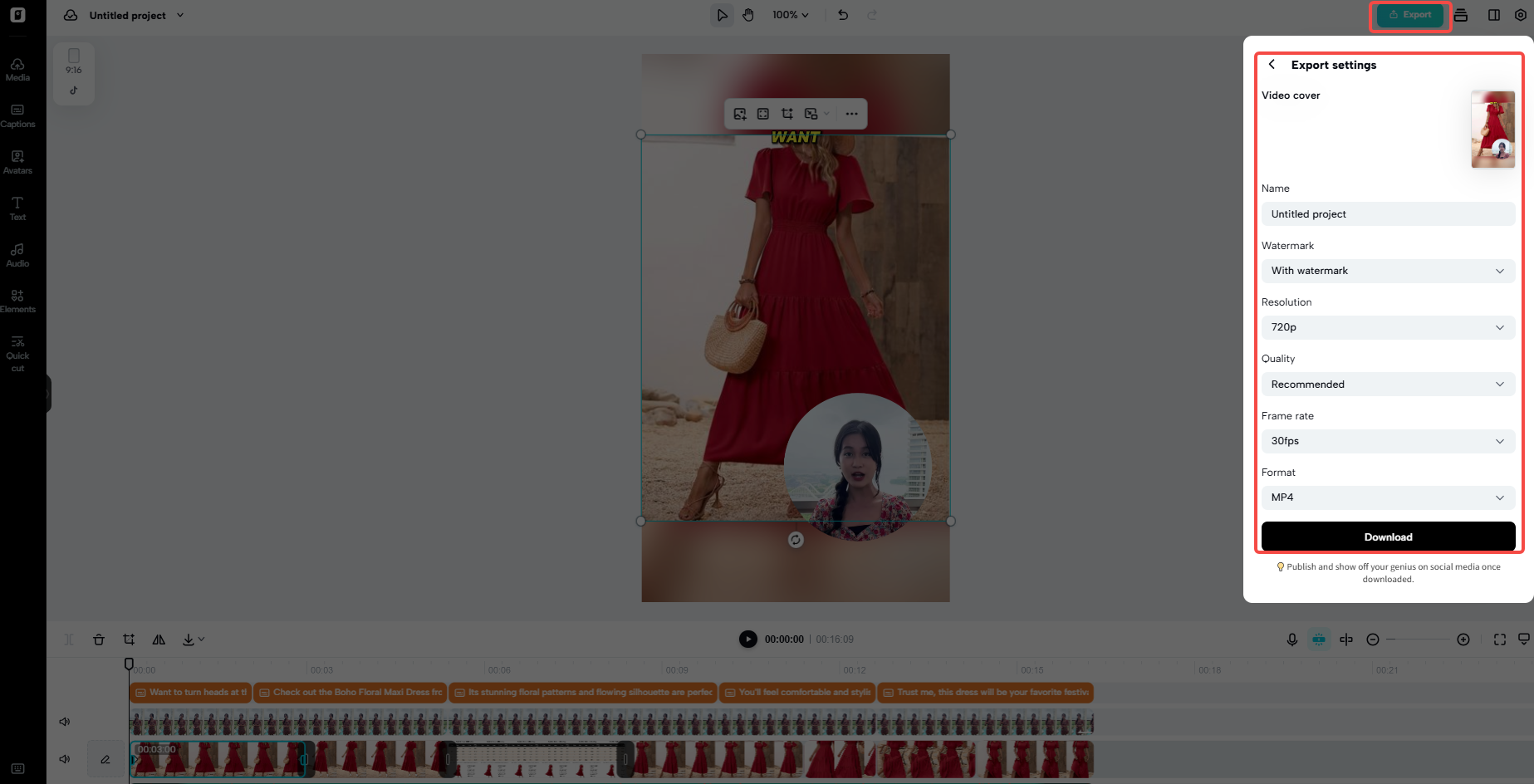 Export your video