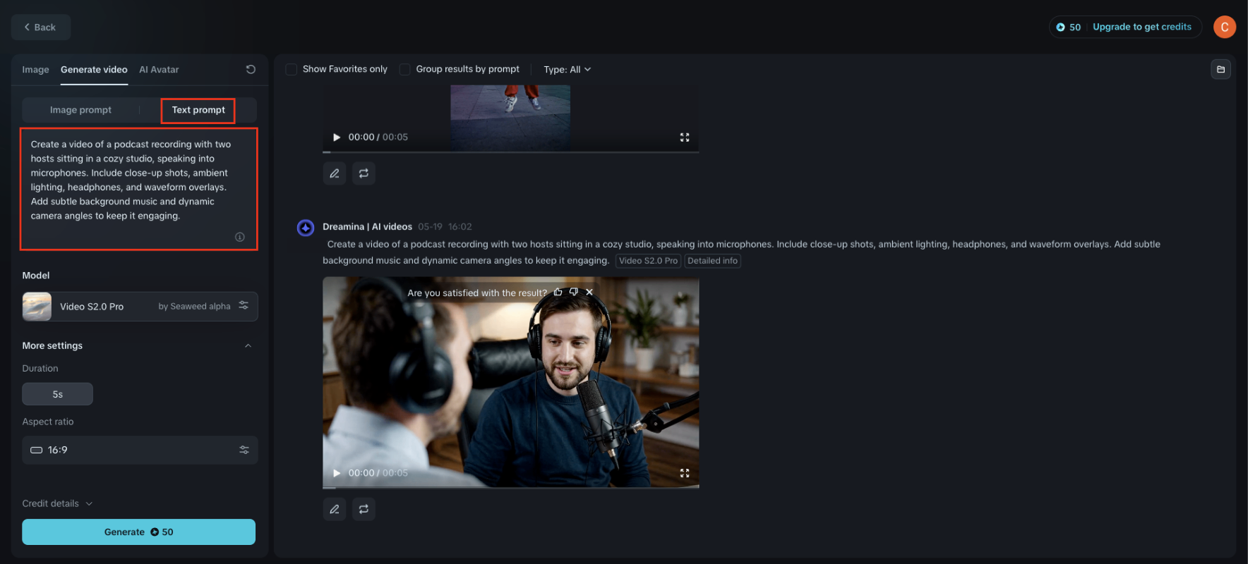 Dreamina: AI per il prompt dei podcast