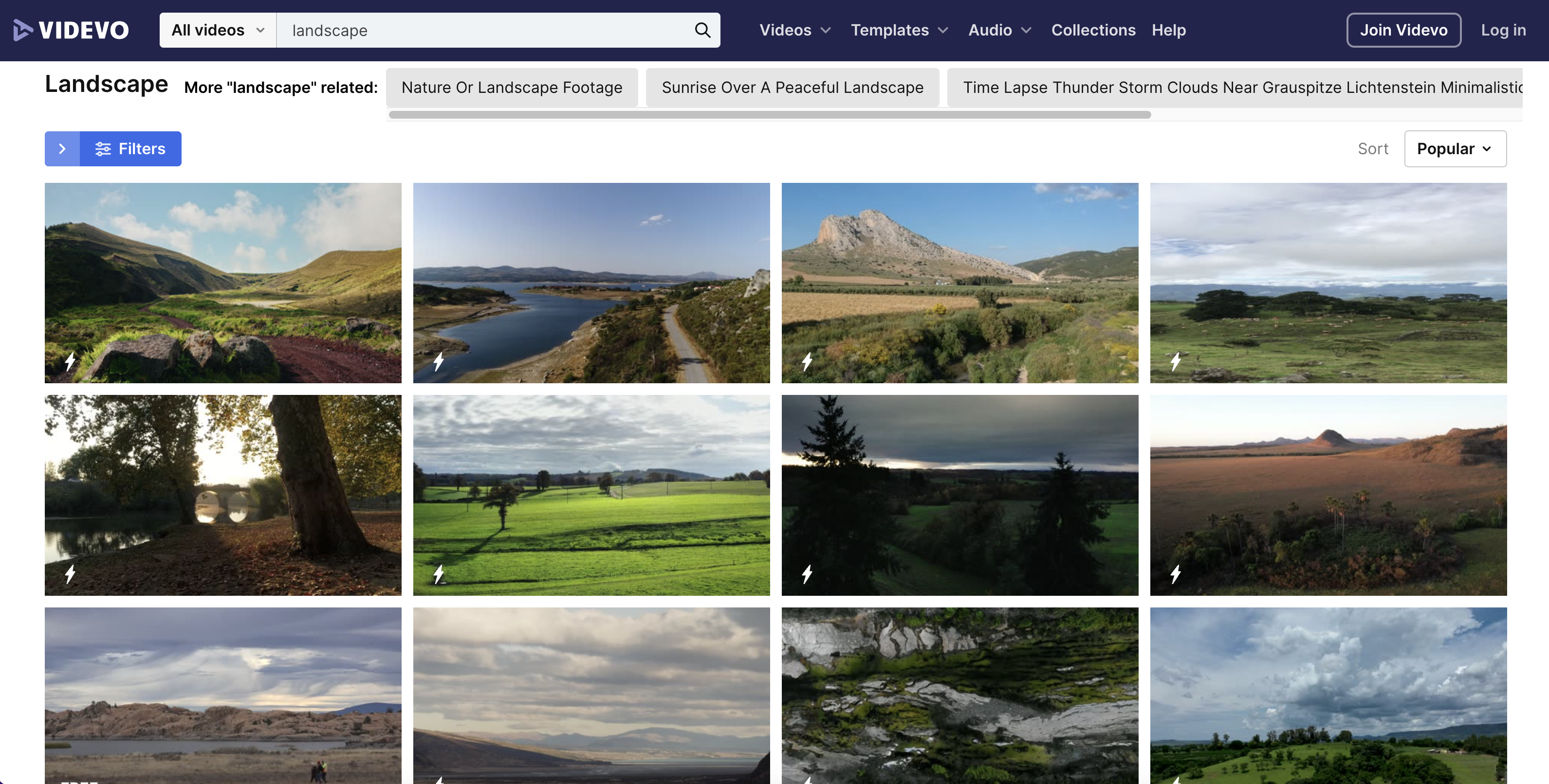 Videvo videos de paisajes