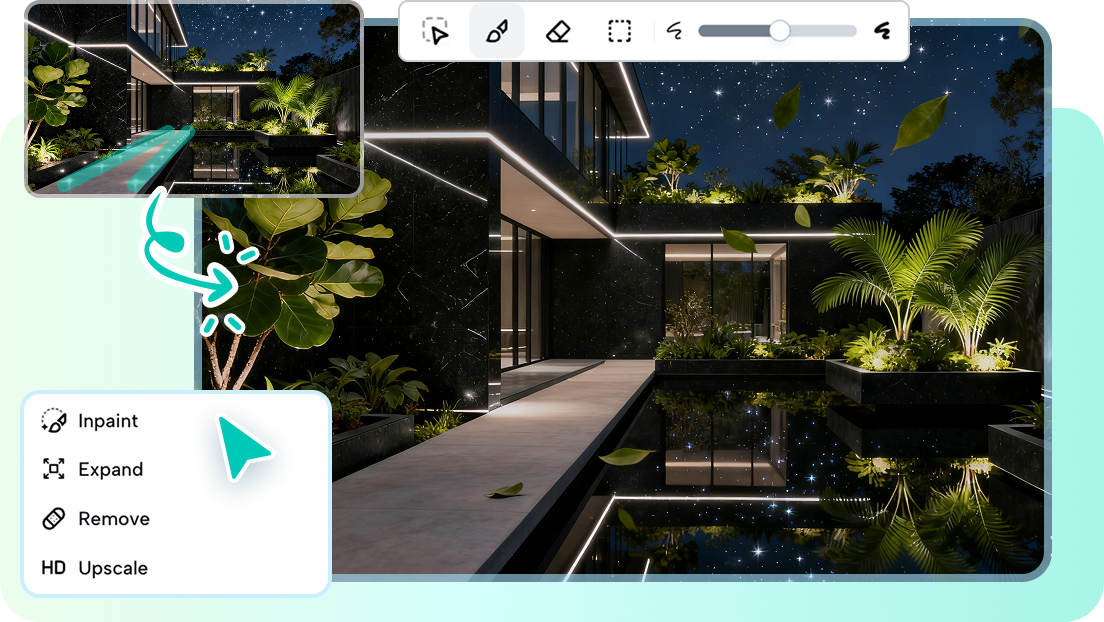 Vylaďte design s editorem poháněným AI.