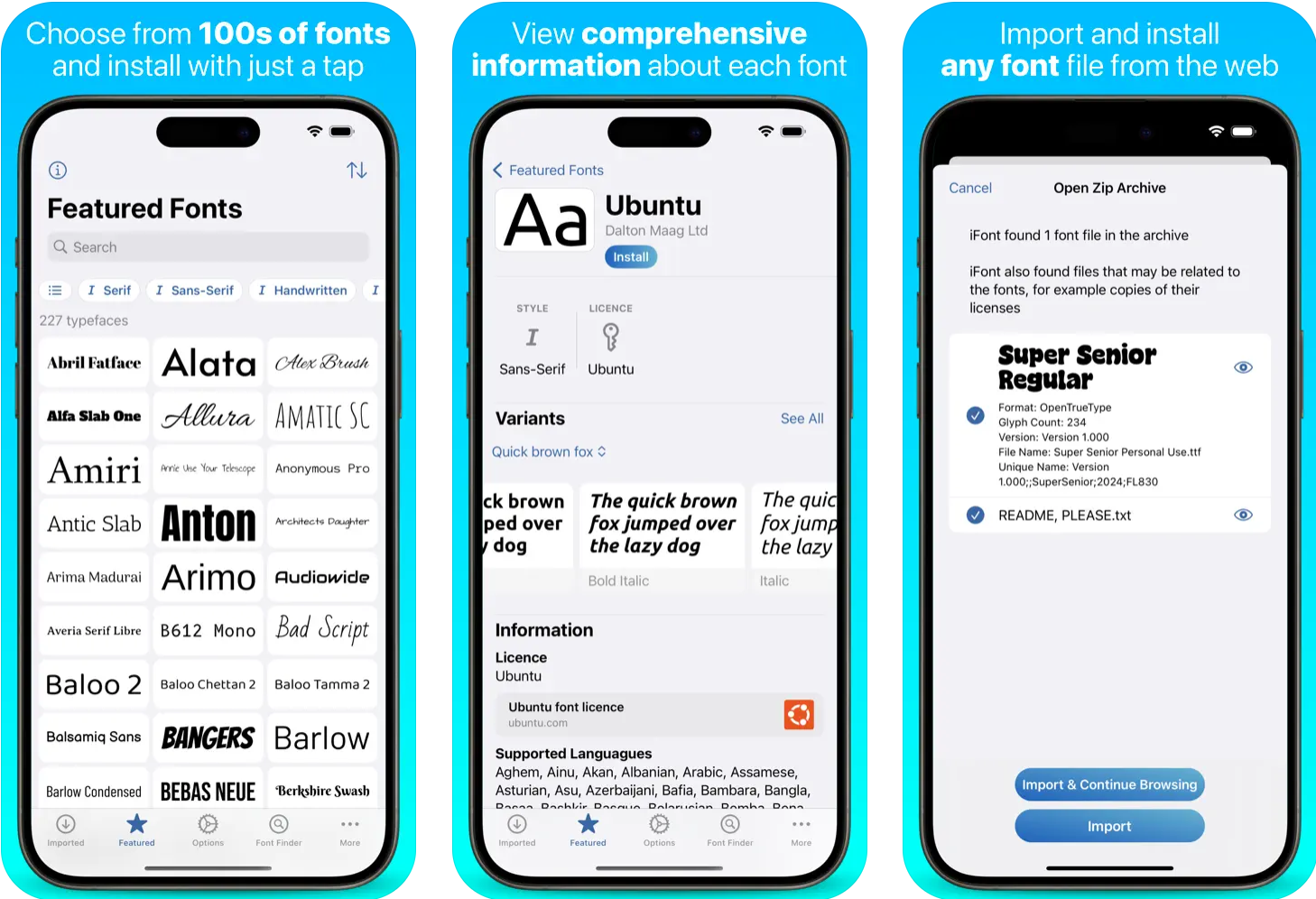 แอพที่ดีที่สุดในการดาวน์โหลดแบบอักษรเปิด Sans บนมือถือ: iFont