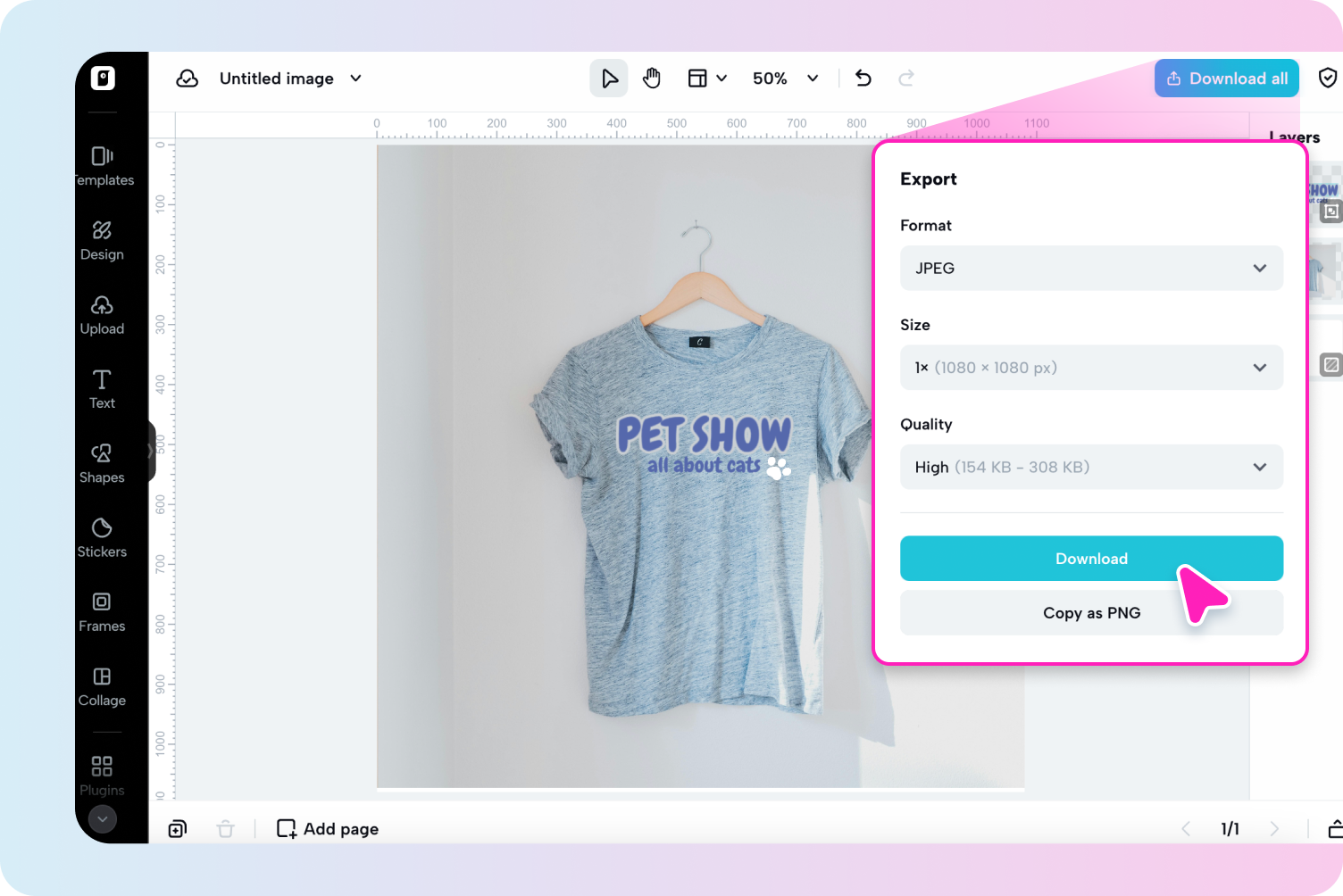 Export your design