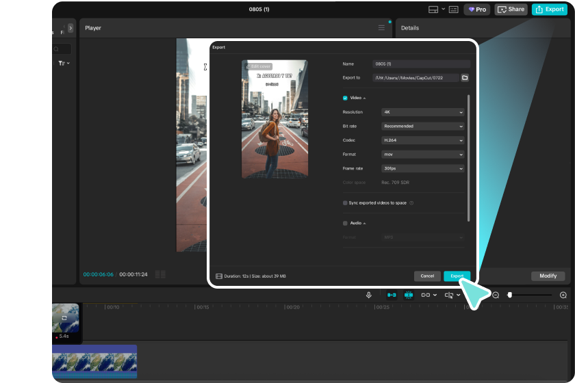 Exporting the Earth Zoom Out video from CapCut