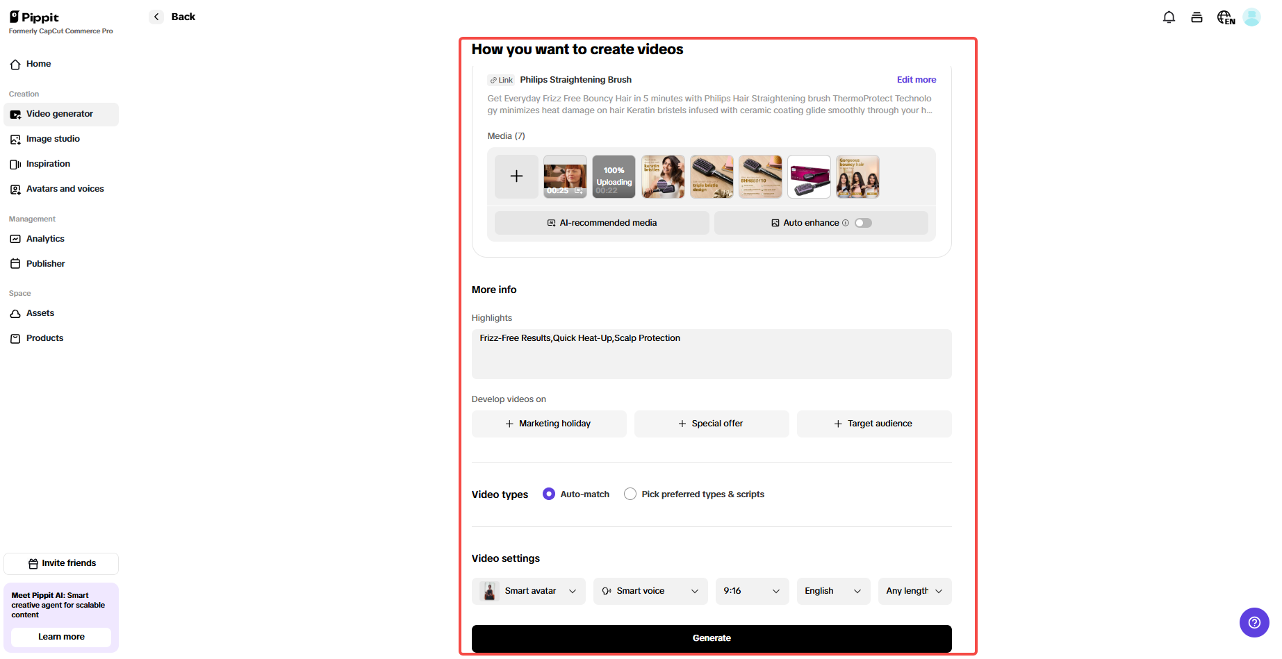 Proceed to generate your video.