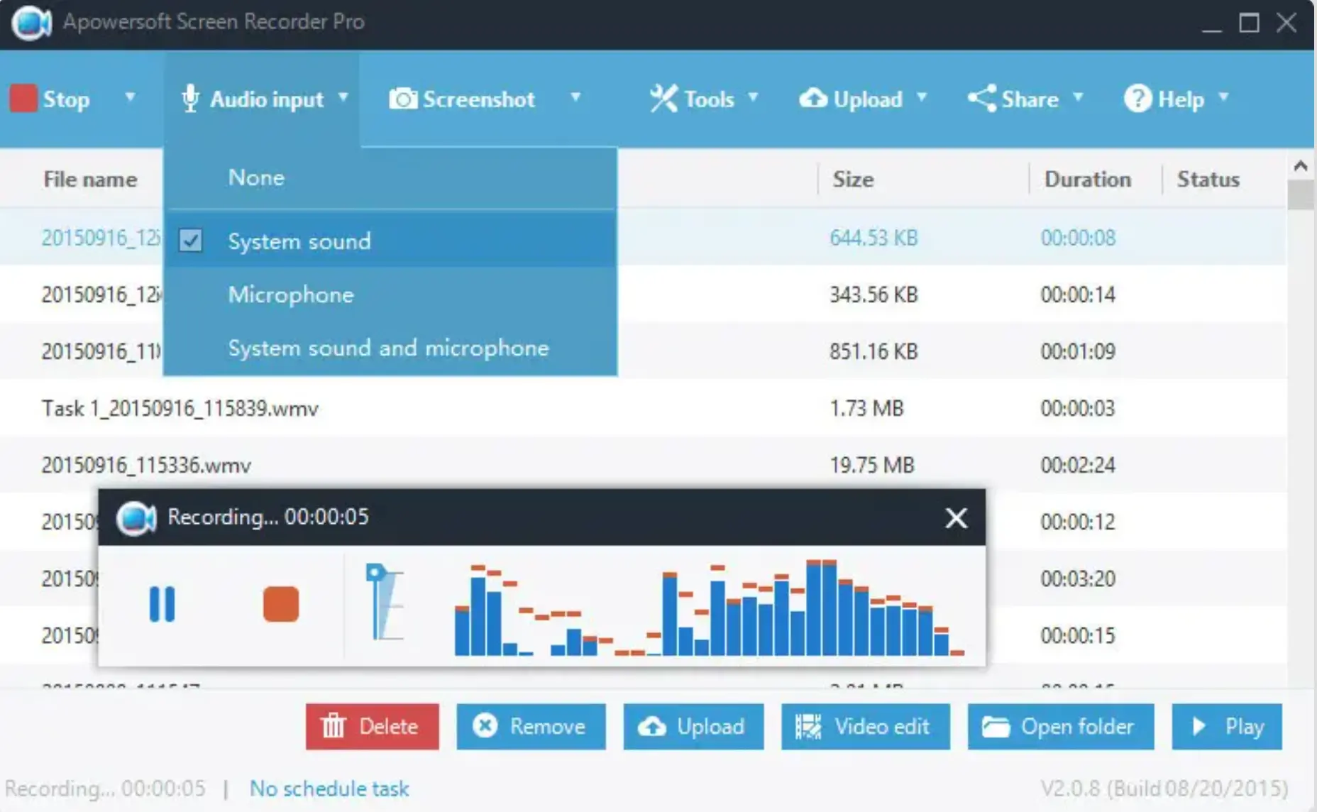 Interface of ApowerSoft - one of the best free screen recording software