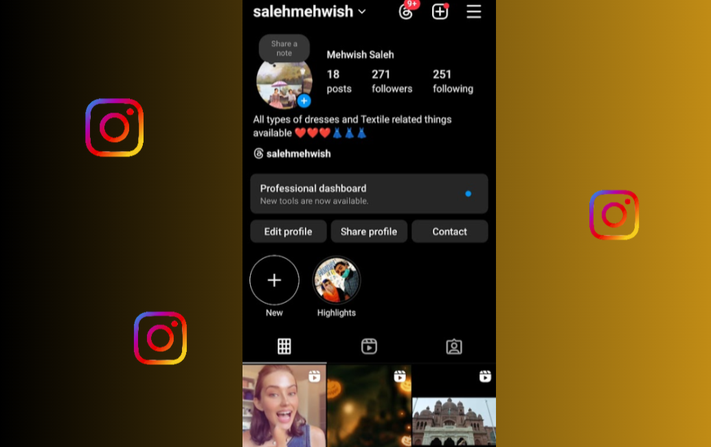Відкриття профілю Instagram