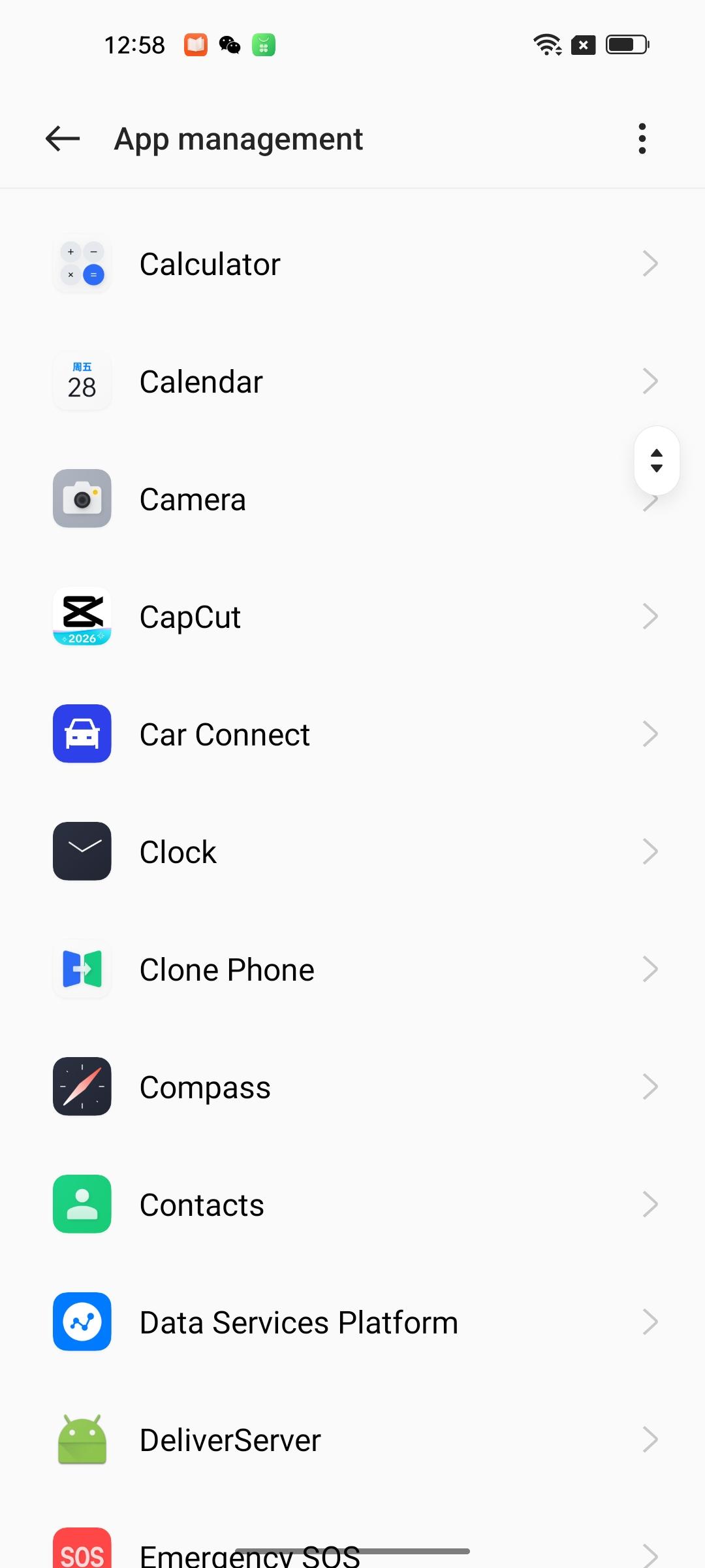 Trova CapCut nell'elenco delle app